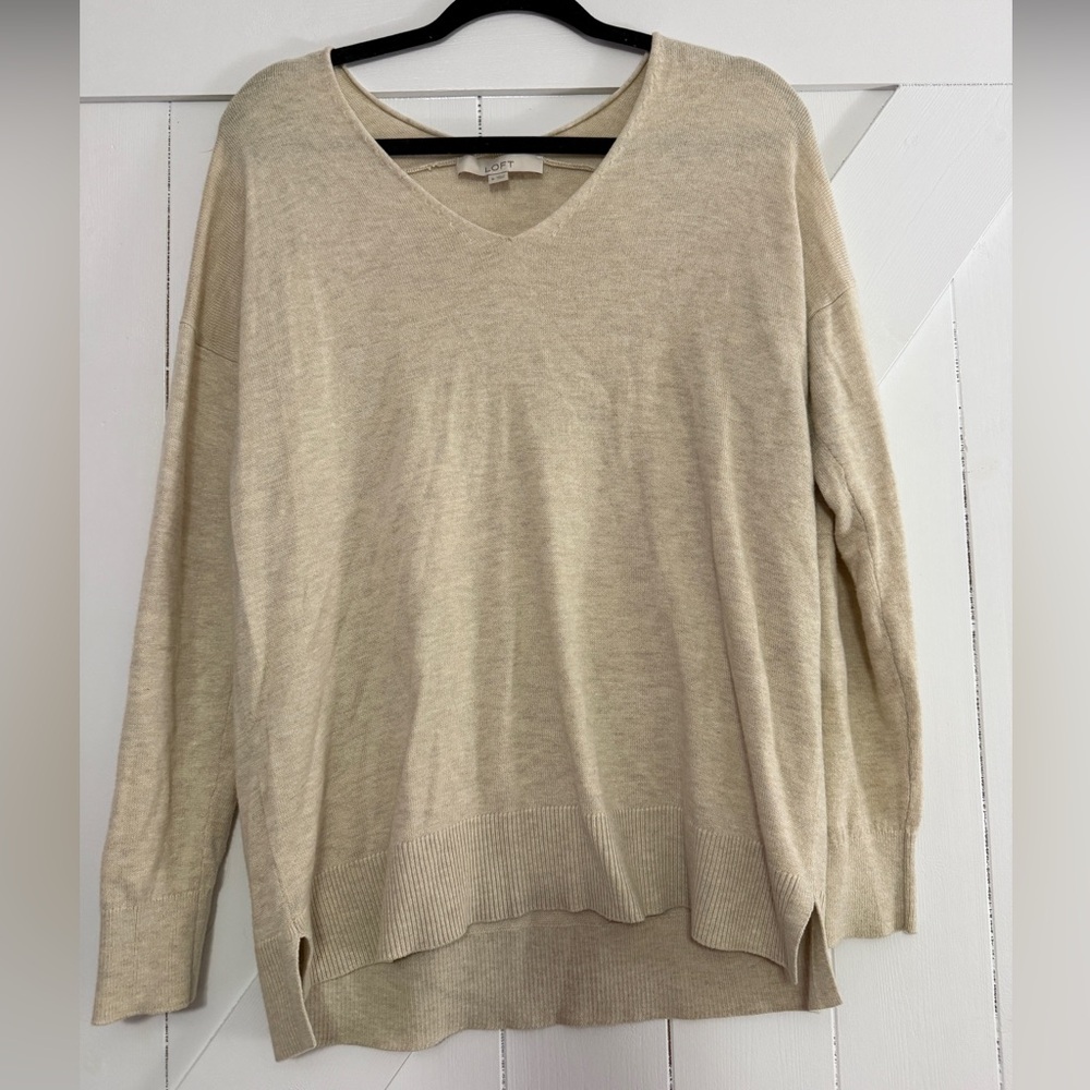 LOFT Soft Cream Knit Top